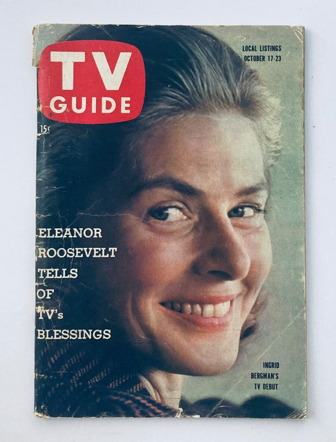 Cover of TV Guide Magazine from October 17, 1959, issue #342 featuring Ingrid Bergman, showcasing a vintage design and prominent headlines.