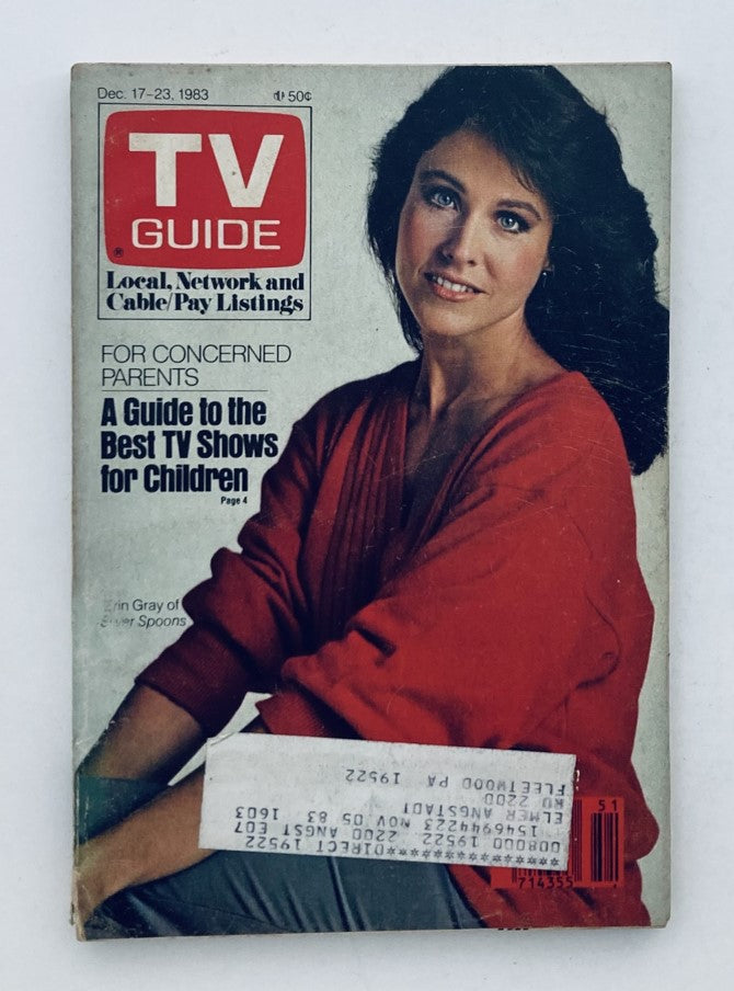 Cover of TV Guide Magazine from December 17-23, 1983 featuring Erin Gray, star of Silver Spoons, highlighting TV shows for children in Central Pennsylvania Edition.