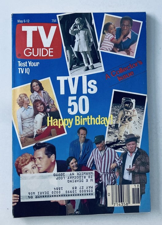 Cover of TV Guide Magazine May 6, 1989 featuring Alan Alda and Buzz Aldrin, celebrating TV's 50th Birthday as a collector's issue.