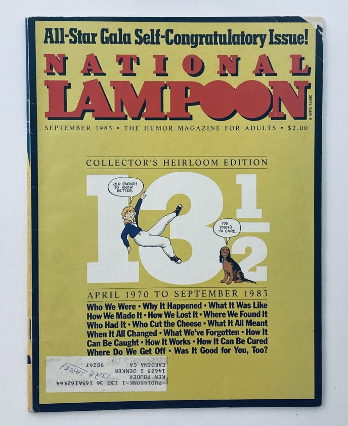 Vintage National Lampoon Magazine September 1983 cover featuring comedic graphics and the title 'Collector's Heirloom Edition'.