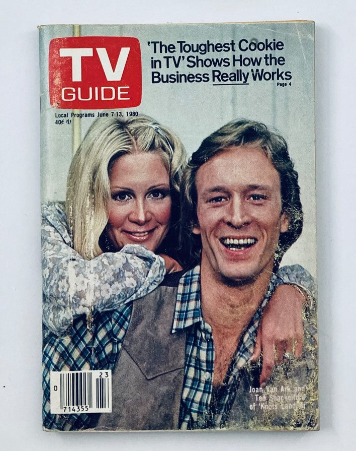 TV Guide Magazine June 7 1980 #1419 featuring Joan Van Ark and Ted Shackelford on the cover, showcasing their smiling faces and the headline 'The Toughest Cookie in TV Shows How the Business Really Works.'