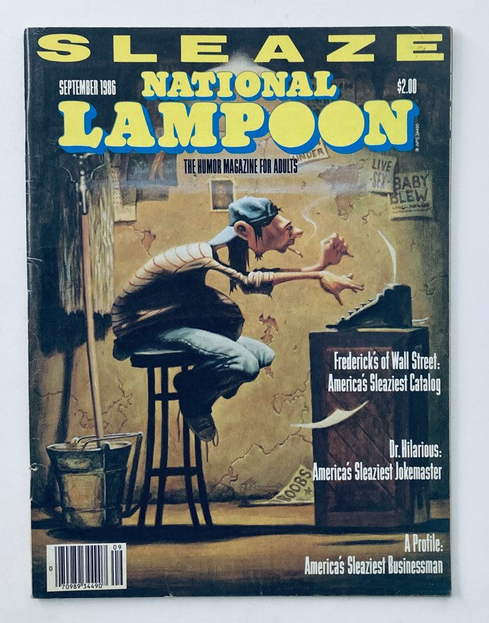 Vintage National Lampoon Magazine September 1986 cover featuring 'Frederick's of Wall Street', showcasing a humorous illustration and nostalgic design, perfect for collectors of satire and pop culture memorabilia.