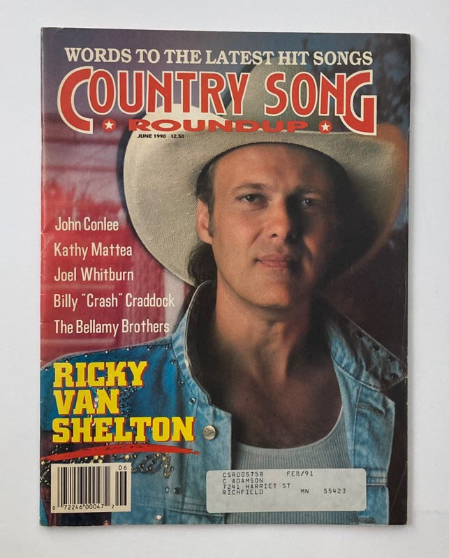 Vintage Country Song Roundup Magazine June 1990 Ricky Van Shelton & Kathy Mattea