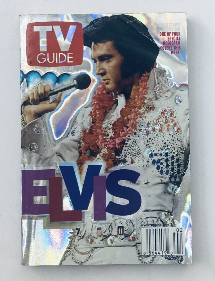 TV Guide Magazine January 13 2001 featuring Elvis Presley on the cover, with a holographic design and floral decorations.