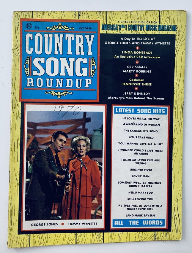 Vintage Country Song Roundup Magazine October 1970 George Jones & Tammy Wynette