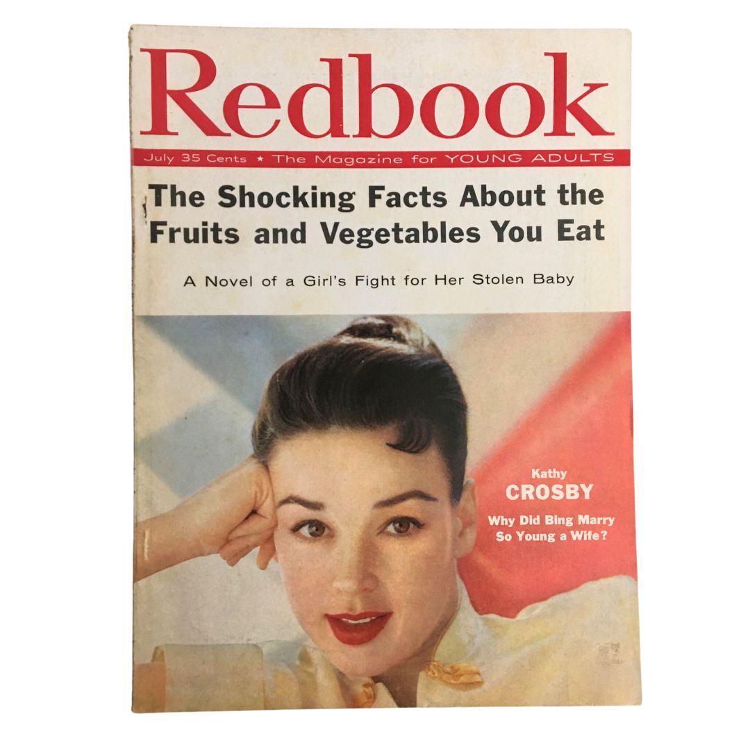 Cover of Redbook Magazine, July 1958, featuring a photograph of Kathy Crosby, no label