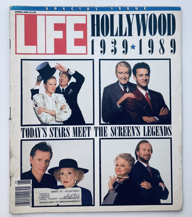 VTG Life Magazine Spring 1989 Cover featuring Hollywood 1939 - 1989, showcasing prominent stars and legends of cinema, including a montage of actors representing the evolution of the film industry.