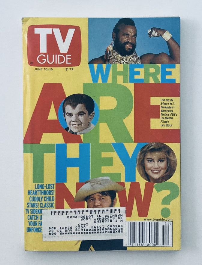 TV Guide Magazine June 10 2000 featuring Mr. T on the cover with bright text 'Where Are They Now?' showcasing iconic entertainment from the year 2000.