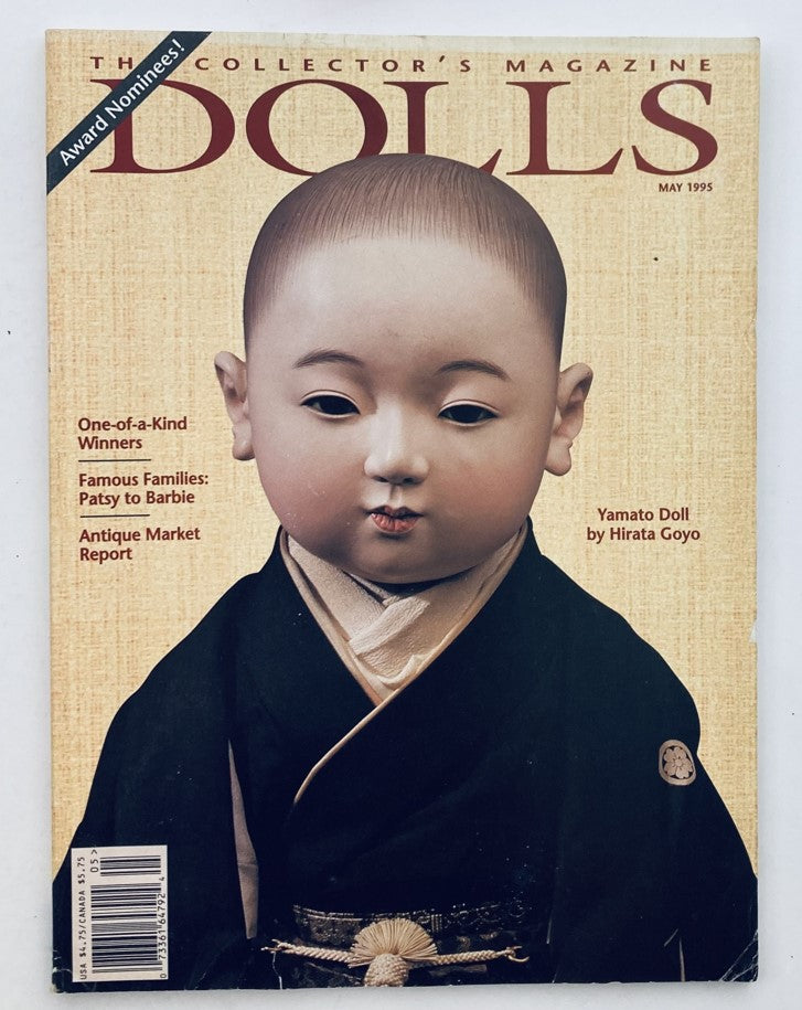 Dolls Magazine May 1995 cover featuring the Yamato Doll by Hirata Goyo, showcasing exquisite doll artistry and vintage magazine aesthetics.