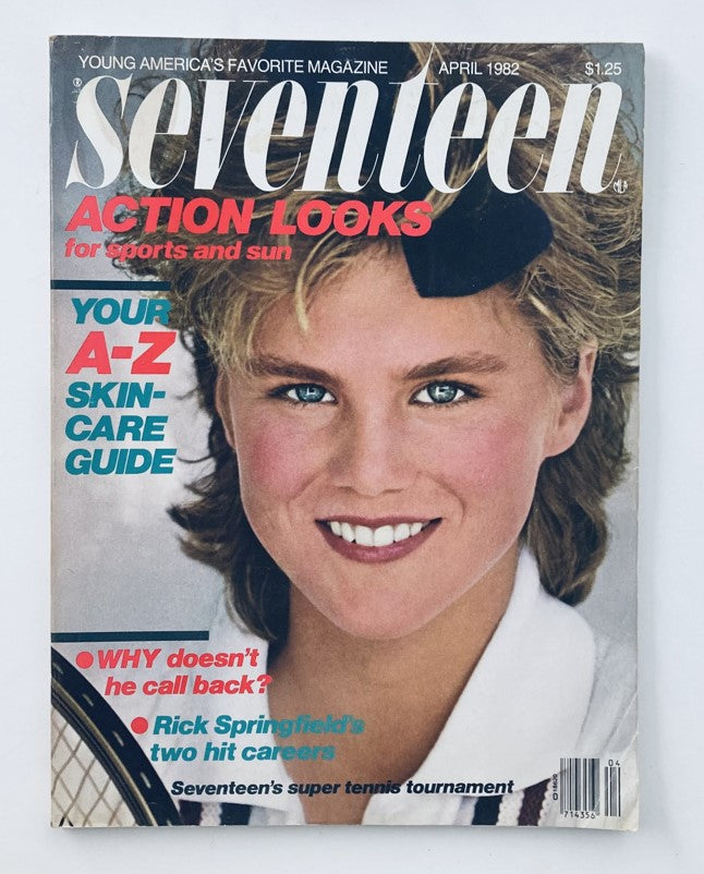 VTG Seventeen Magazine April 1982 Cover featuring Marilyn Clark, showcasing youthful fashion trends and beauty of the early '80s.