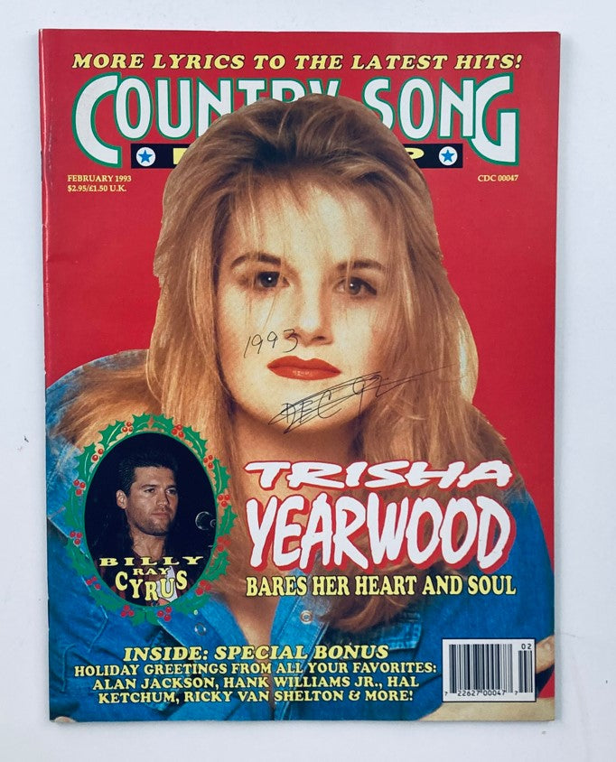 Vintage Country Song Roundup Magazine February 1993 Trisha Yearwood No Label