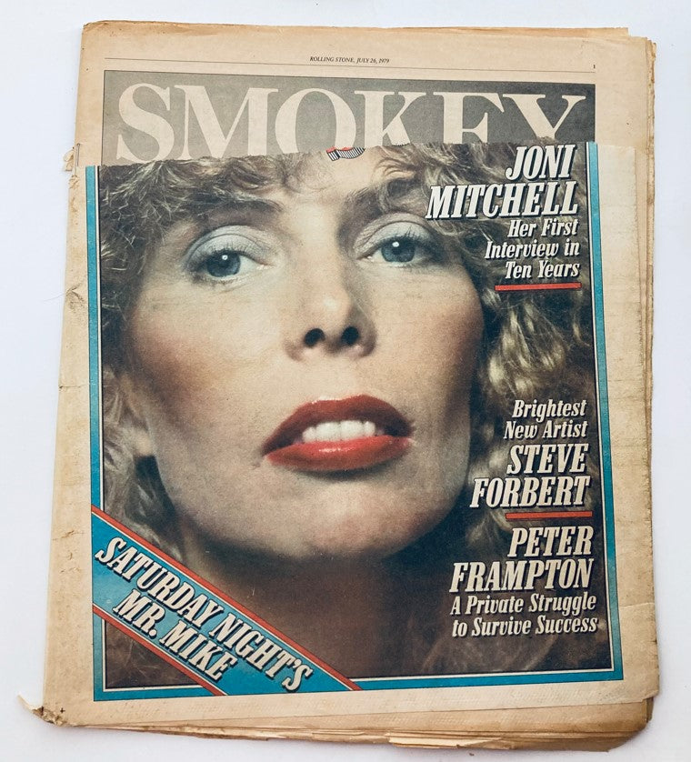 Vintage Rolling Stone Magazine July 26 1979 featuring Joni Mitchell on the cover, showcasing her first interview in ten years alongside other notable music artists.