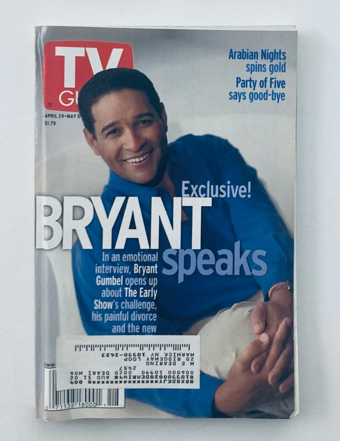 Cover of TV Guide Magazine April 29 2000 featuring Bryant Gumbel with the headline 'Bryant Speaks' and colorful graphics highlighting television history.