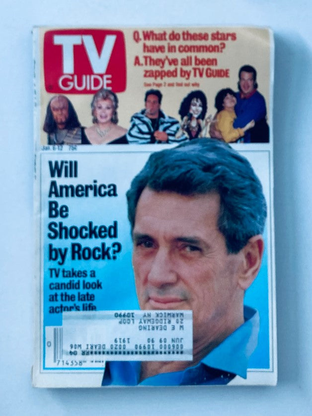 Cover of TV Guide Magazine from January 6, 1990, featuring a headline about Tom Arnold and Roseanne Barr, alongside colorful images of popular TV stars of the time.