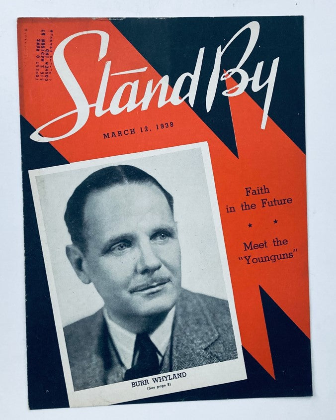 Vintage Stand By Magazine March 12 1938 Burr Whyland and Faith in the Future