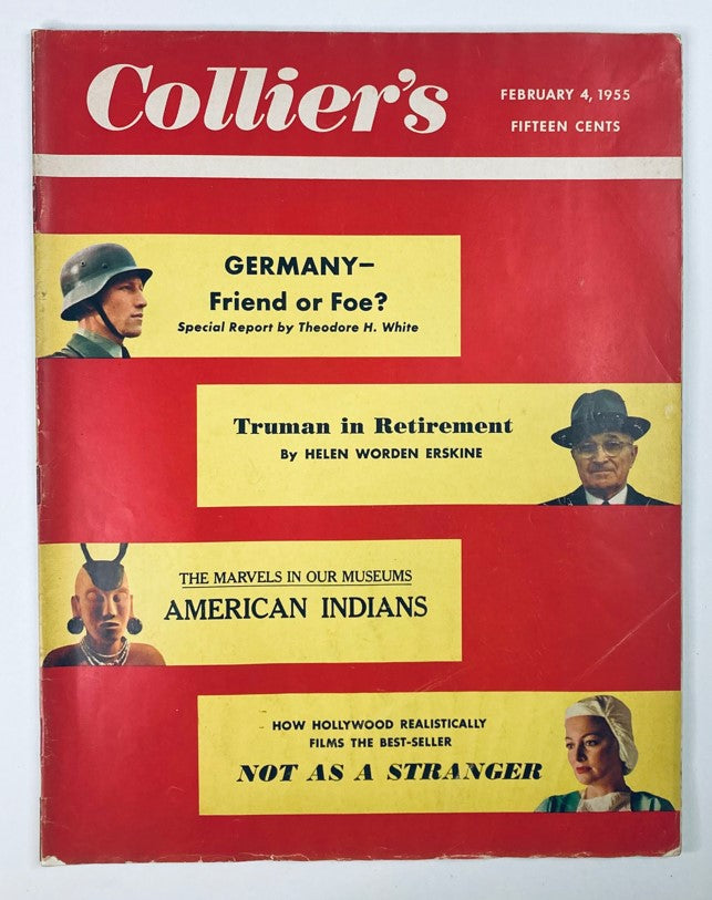 Cover of VTG Collier's Magazine February 4 1955 Vol 135 #3 featuring articles on Truman's retirement and German relations.