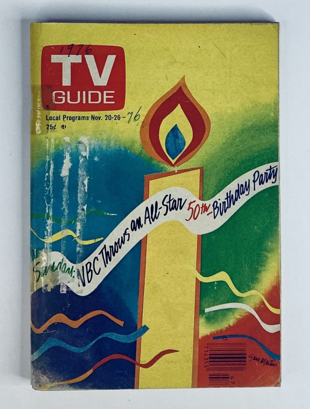 Cover of TV Guide Magazine November 20 1976 #1234 celebrating All-Star 50th Birthday, Washington-Baltimore Edition, featuring colorful design.