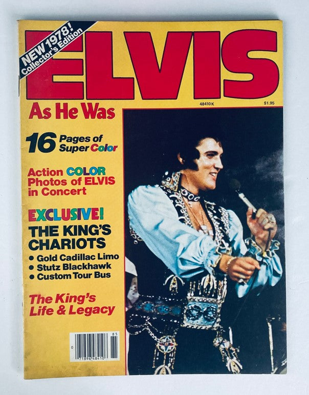 VTG 1978 Elvis Presley As He Was Collector's Edition magazine cover featuring Elvis performing, showcasing 16 pages of color photos and exclusive content about The King's life and legacy.
