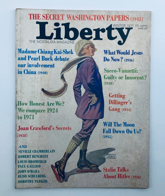 Cover of VTG Liberty The Nostalgia Magazine Winter 1971 featuring Joan Crawford's Secret, illustrating classic Hollywood themes and vintage artistry.