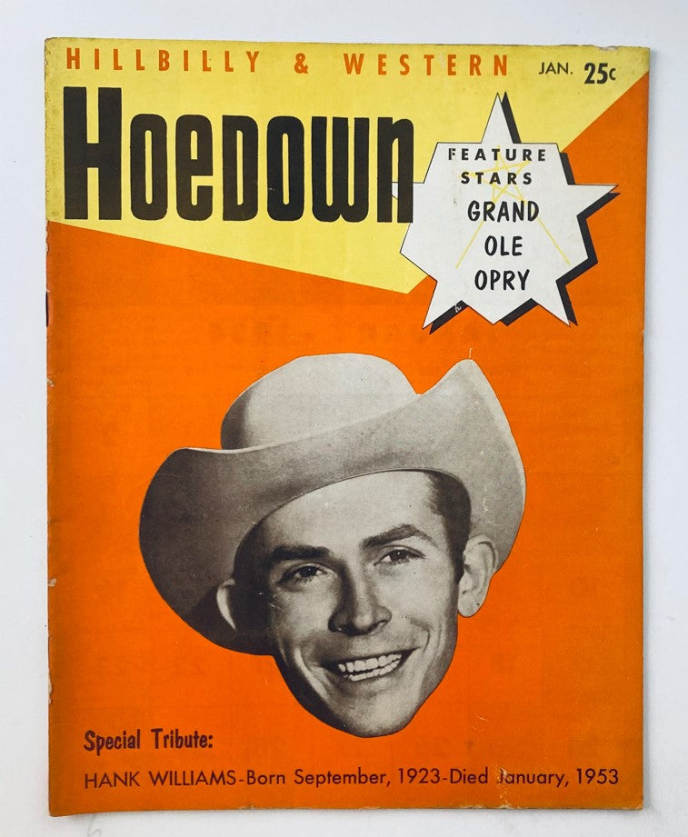 Vintage Hoedown Magazine January 1954 Vol 1 No. 5 Hank Williams No Label