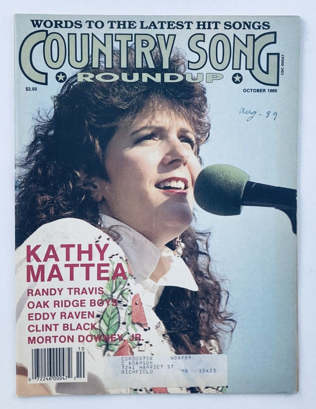 Vintage Country Song Roundup Magazine October 1989 Kathy Mattea & Randy Travis