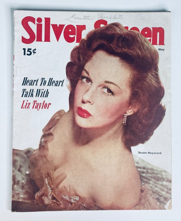 Cover of VTG Silver Screen Magazine May 1952 Vol 22 No. 16 featuring Susan Hayward with a captivating pose, showcasing vintage Hollywood glamour and classic magazine design.