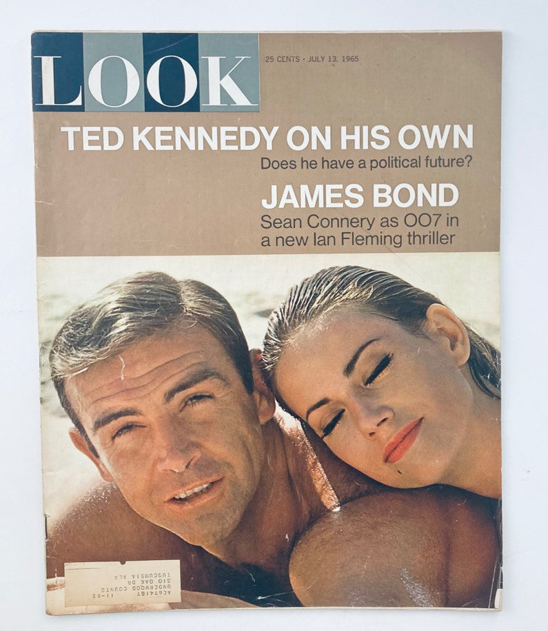 Vintage Look Magazine cover from July 13, 1965 featuring Sean Connery and Claudine Auger, showcasing the glamour of 1960s Hollywood. Title: VTG Look Magazine July 13 1965 Vol 29 No. 14 Sean Connery & Claudine Auger.