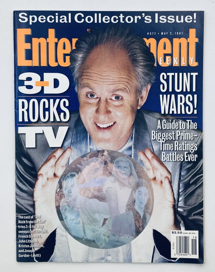 Entertainment Weekly Magazine May 2, 1997 cover featuring John Lithgow with headline '3D Rocks TV' highlighting comedic actors from '3rd Rock from the Sun'.