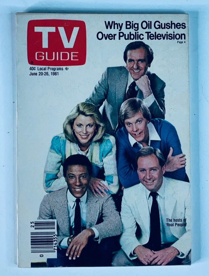 TV Guide Magazine June 20 1981 #1473 featuring the hosts of 'Real People' in a group photo, showcasing the charm of early '80s television culture.