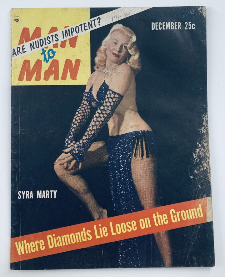 VTG Man to Man Magazine December 1954 Cover featuring Syra Marty, showcasing vintage fashion and style from the 1950s.