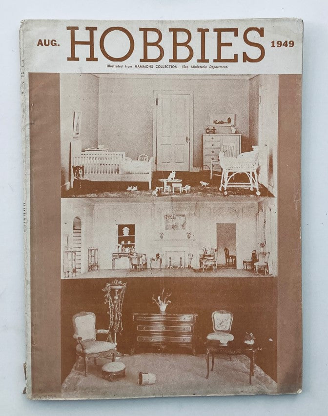 Cover of VTG Hobbies Magazine August 1949, featuring articles on hobbies and the importance of sturdy easels.