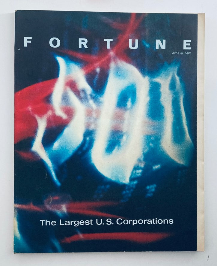 VTG Fortune Magazine June 15 1968 cover featuring abstract design and title 'The Largest U.S. Corporations'.