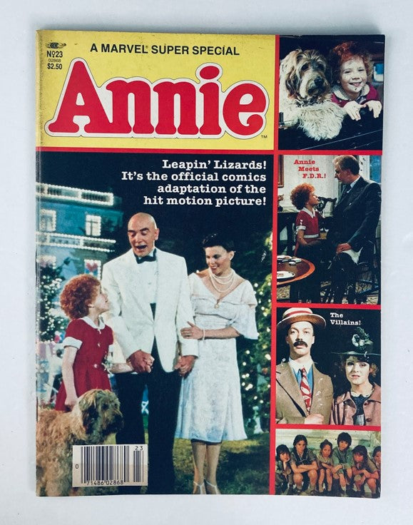 Cover of the VTG Marvel Superstar Special Magazine Summer 1982 Vol 1 No. 23 featuring 'Annie', showcasing vibrant artwork and characters from the official comics adaptation of the hit motion picture.