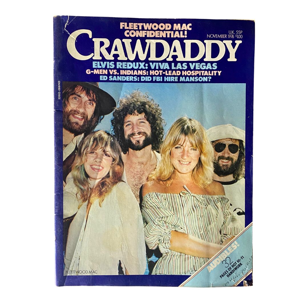 VTG Crawdaddy Magazine November 1976 featuring the cover story 'Big Mac Under the Golden Arches' with images of Fleetwood Mac band members.