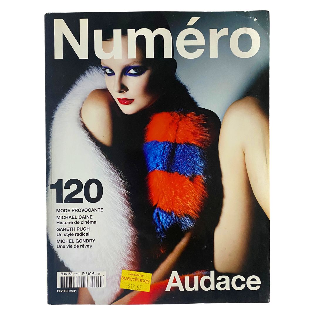 Cover of Numéro Magazine February 2011 No. 120 featuring model Eniko Mihalik, showcasing high-fashion photography and editorial content. This collectible vintage magazine highlights the latest trends and cultural relevance in the fashion industry.