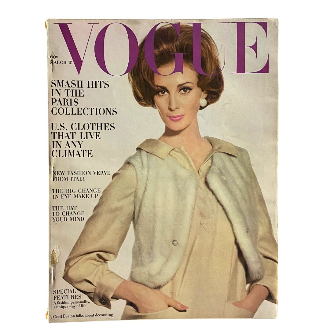 Vogue Magazine March 15 1963 Wilhelmina Cooper by Irving Penn No Label