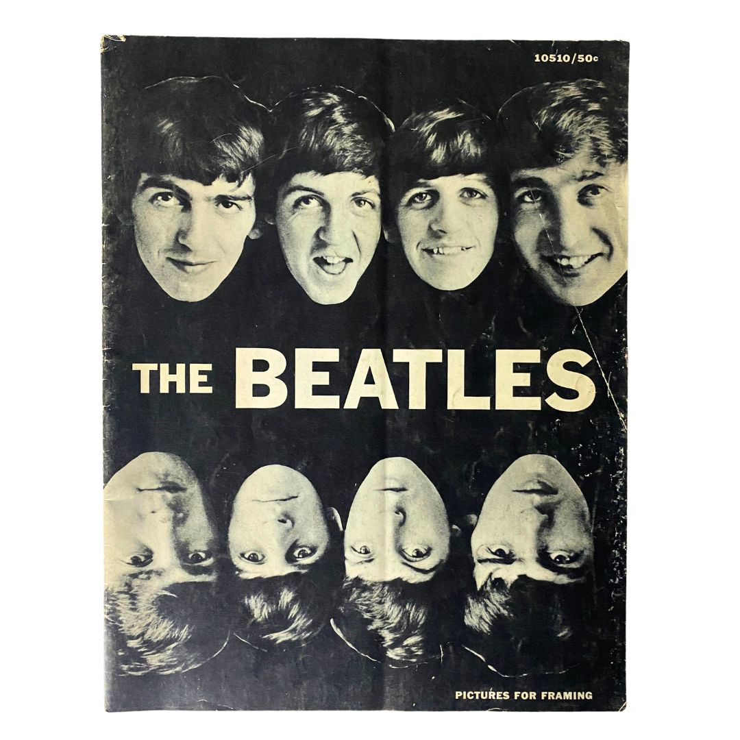 Vintage 1964 The Beatles cover showcasing iconic band members, perfect for framing, designed by Norman Parkinson.