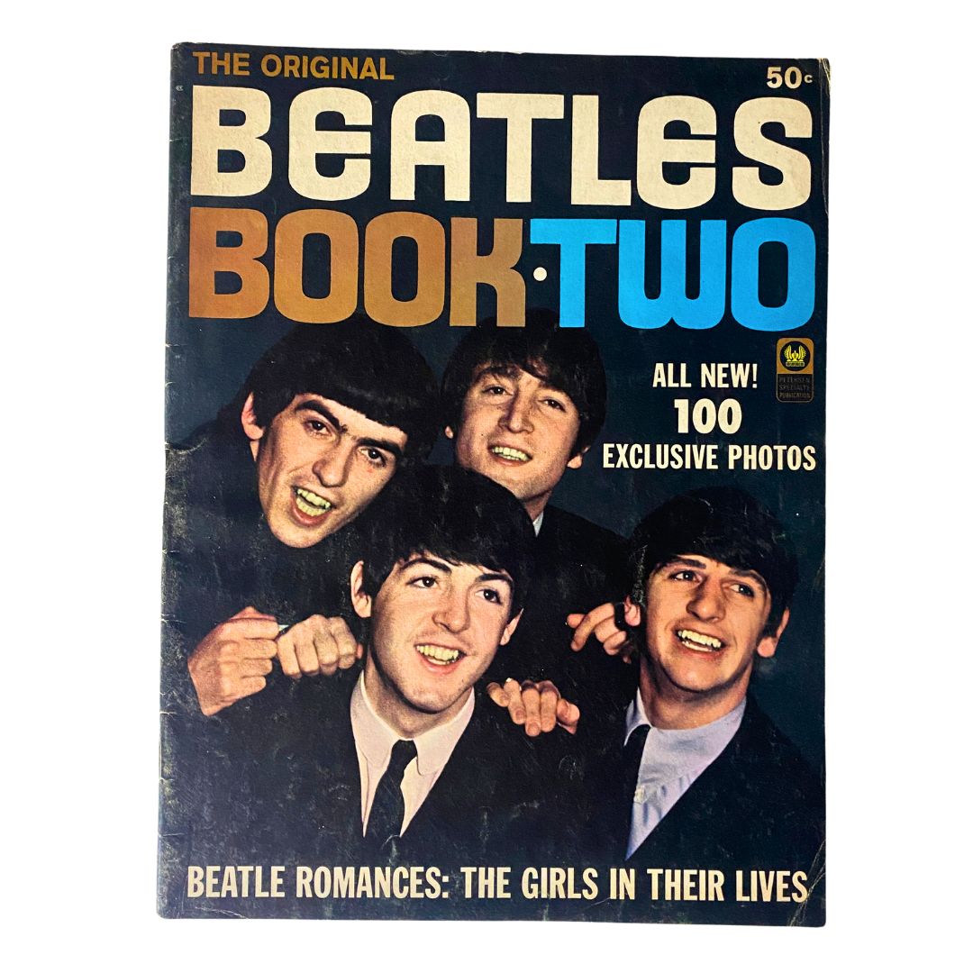 VTG The Originals Beatles Book Two cover from 1964 featuring the Fab Four with the text 'Beatles Book Two' and promise of 100 exclusive photos.