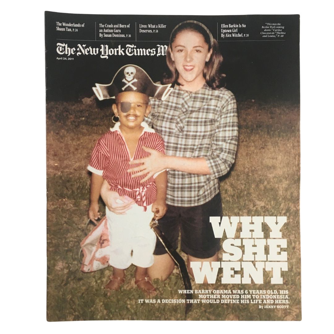 Cover of The New York Times Magazine, April 24, 2011, featuring Barry Obama at 6 years old, no label, VG condition.