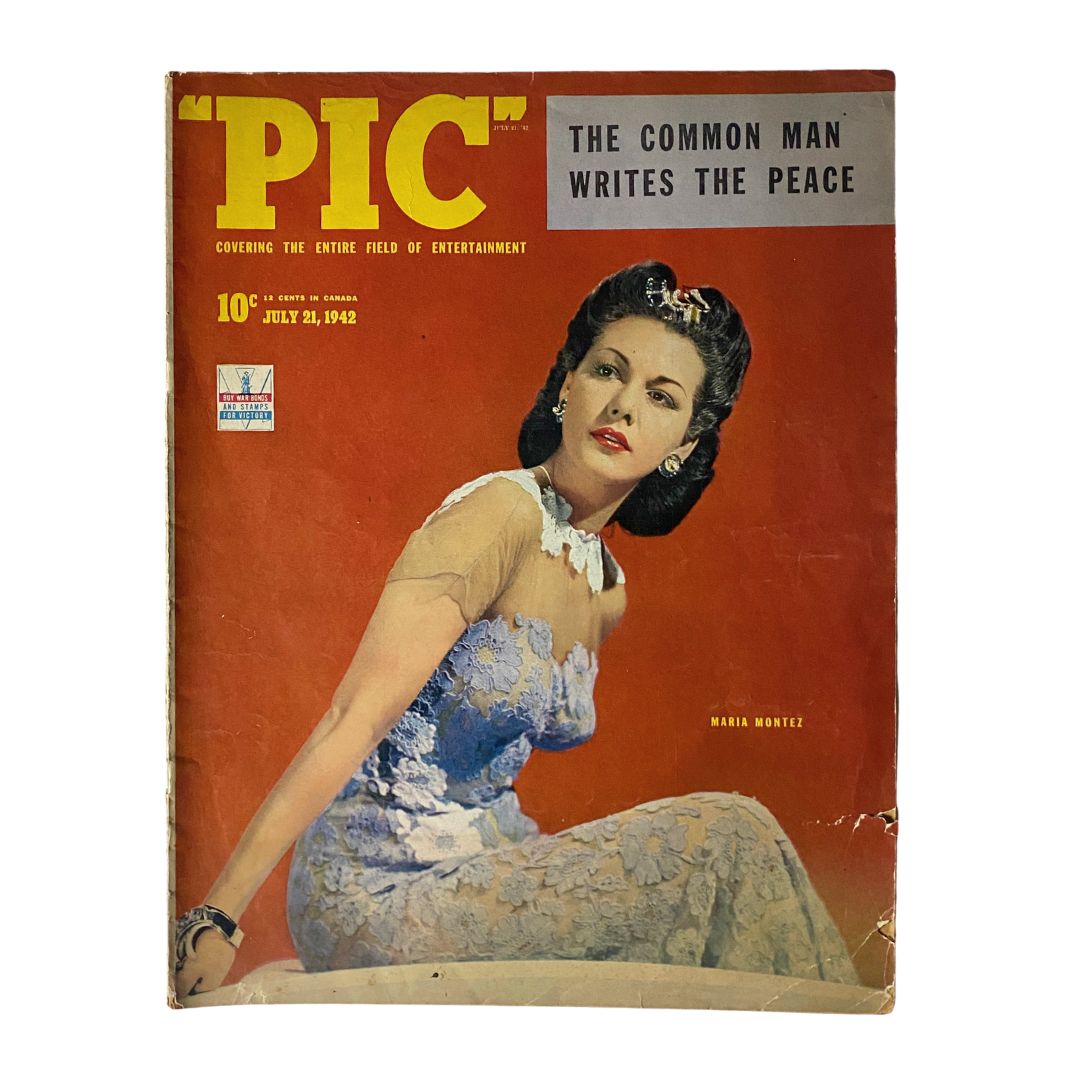 Cover of VTG Pic Magazine July 21 1942 featuring Maria Montez, showcasing vintage entertainment culture from the early 1940s.