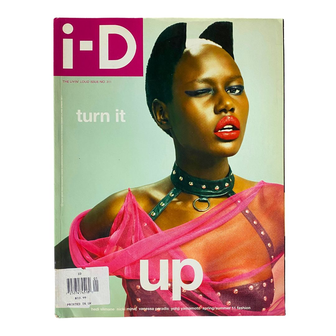 Cover of i-D Magazine Spring - Summer 2011 featuring model Ajak Deng by photographer Emma Summerton, showcasing vibrant fashion and makeup.