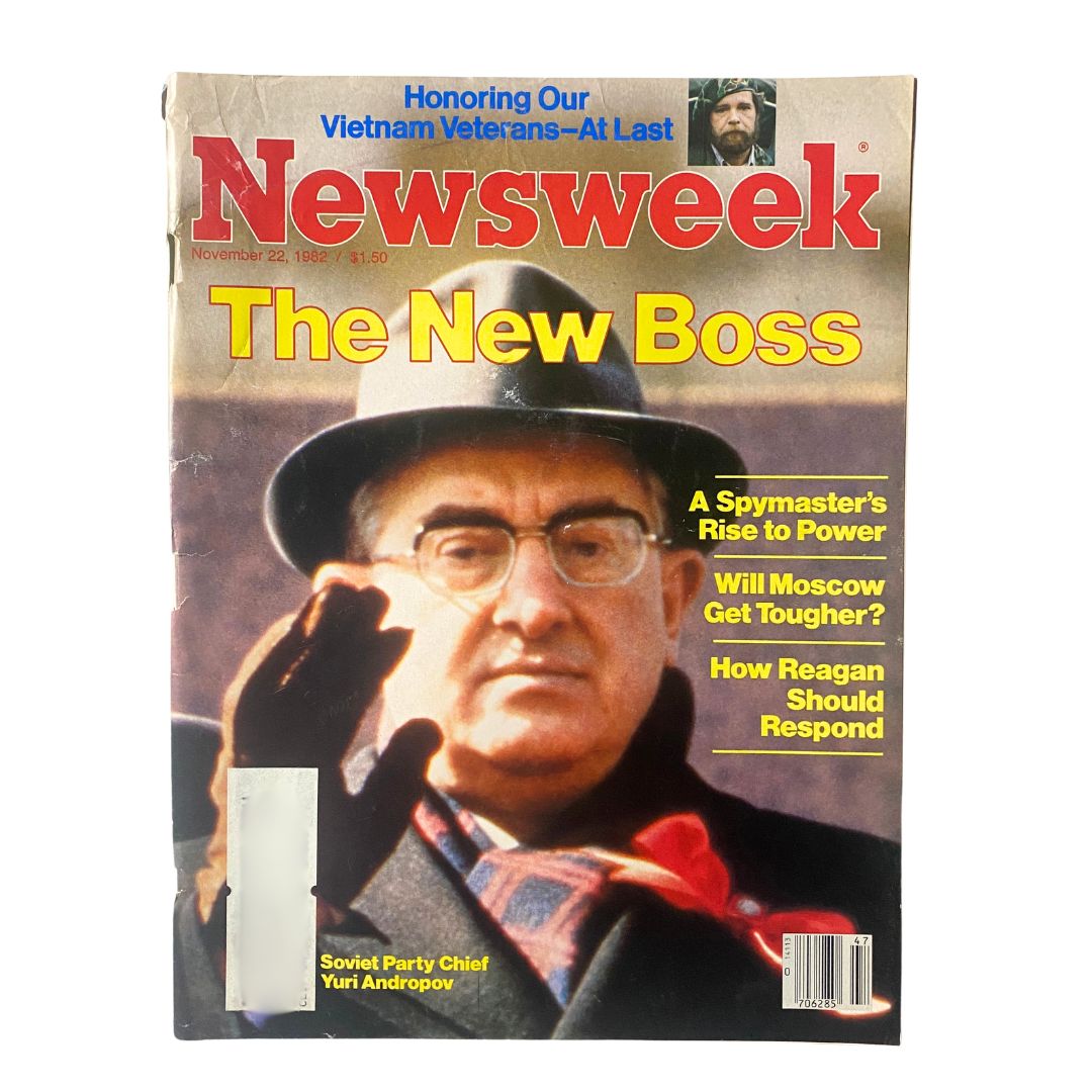 VTG Newsweek Magazine November 22, 1982 featuring Soviet Party Chief Yuri Andropov on the cover, titled 'The New Boss'.