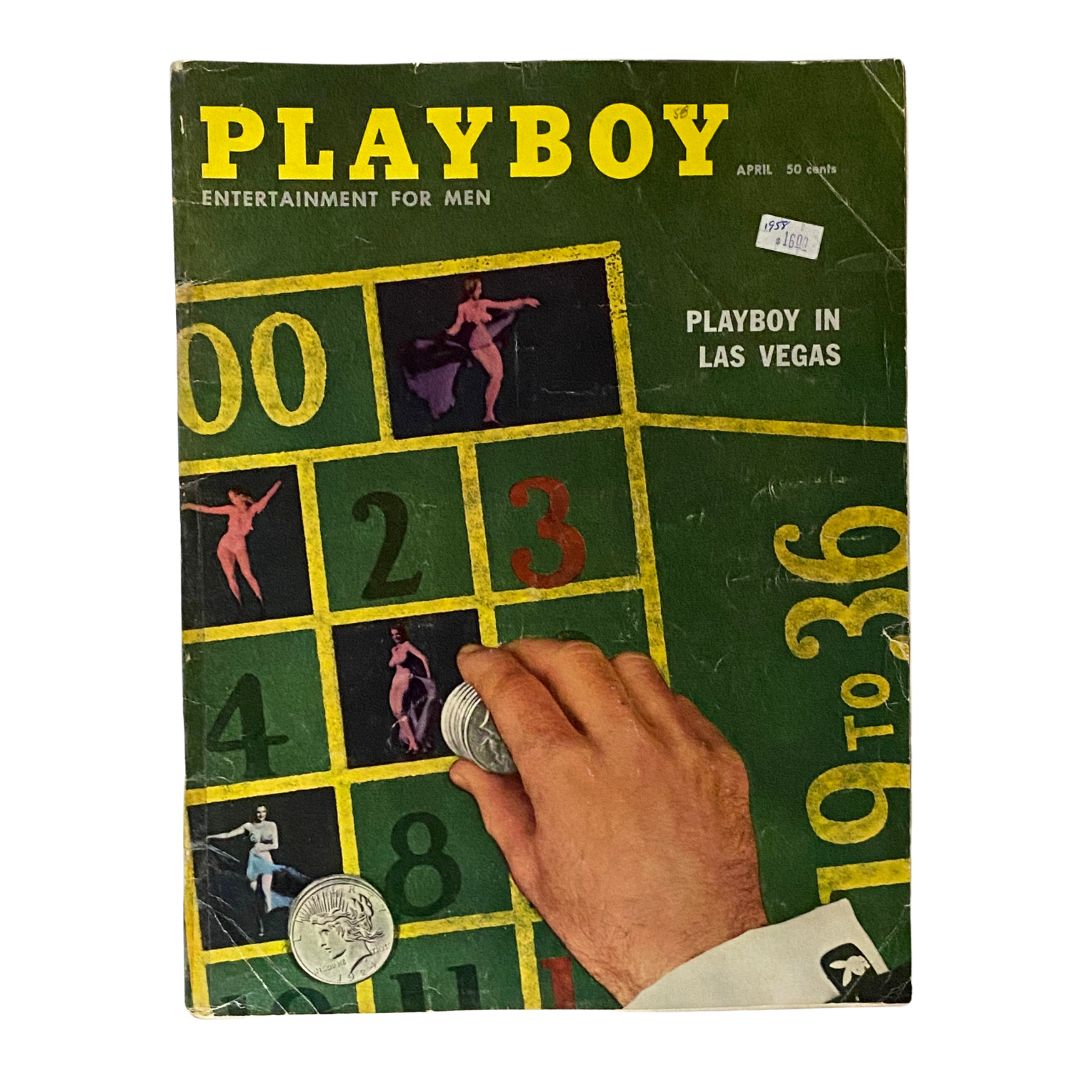 Vintage Playboy Magazine April 1958 Felicia Atkins w Centerfold GD Interior
