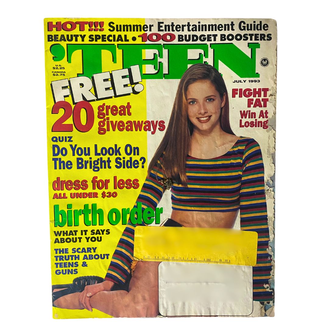 Teen Magazine July 1993 cover featuring Holli Austin; highlights include a Summer Entertainment Guide, quizzes, and giveaways.