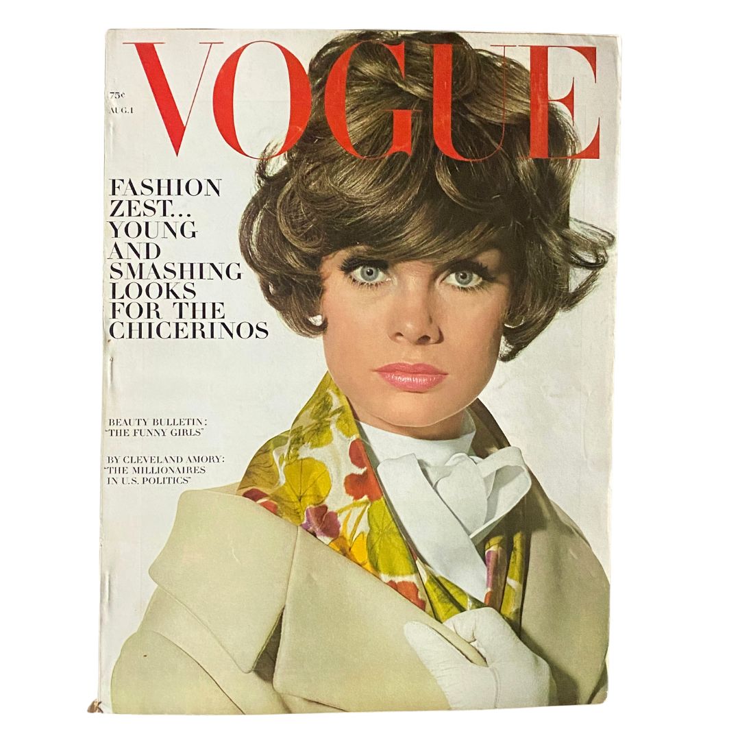 Vogue Magazine August 1 1964 Jean Shrimpton Cover No Label