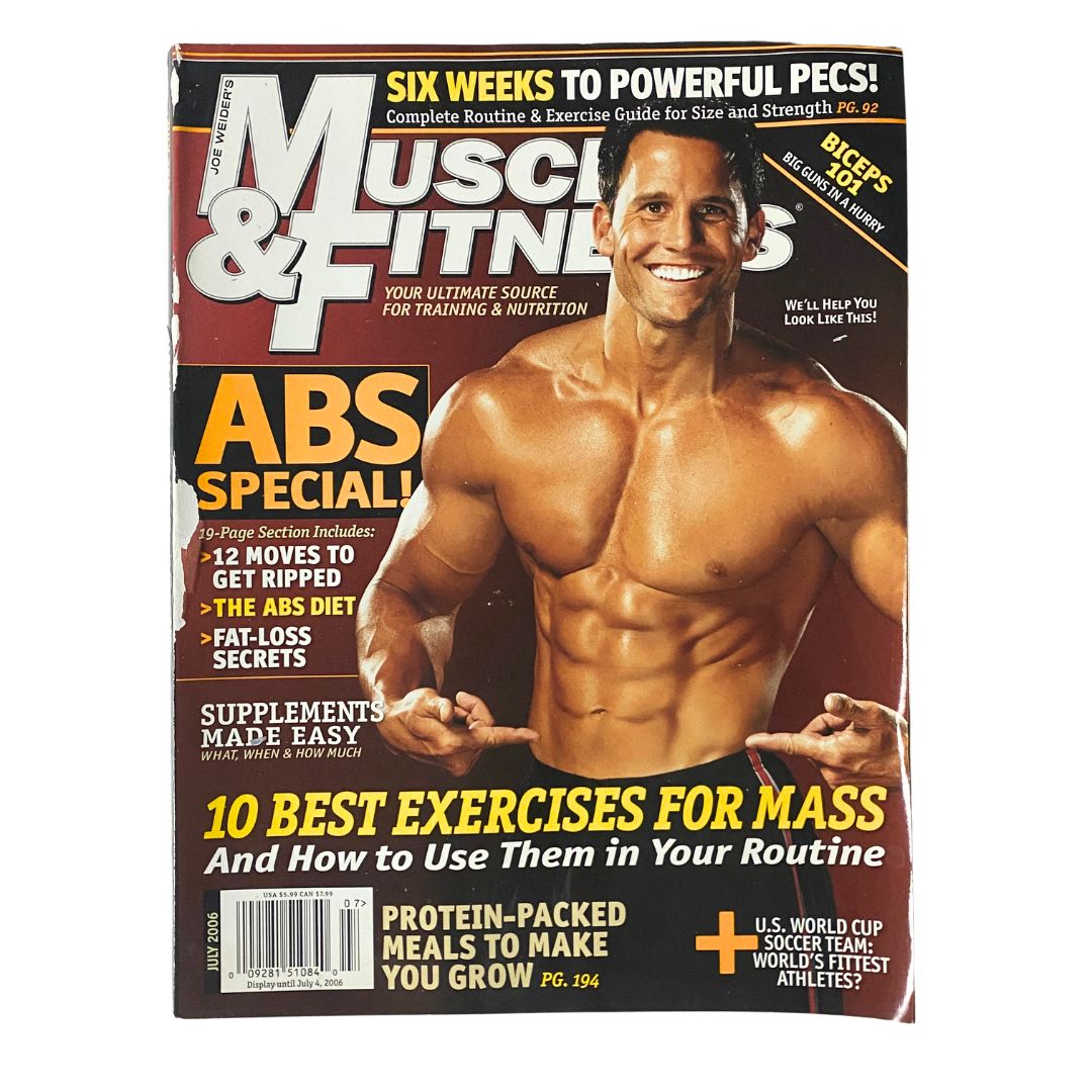 Cover of Muscle & Fitness Magazine July 2006 Vol 67 No. 7 featuring Brian Wiefering showcasing fitness insights and tips for muscle building and nutrition.