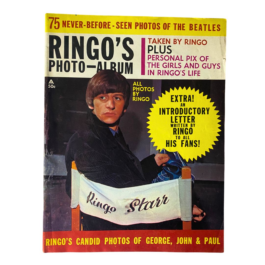 Cover of VTG 1964 Ringo's Photo Album featuring Ringo Starr, showcasing the title and an iconic image from The Beatles era.