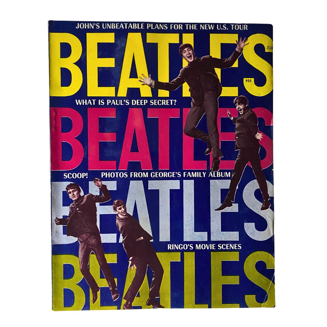 Vintage 1964 The Beatles movie 'A Hard Day's Night' magazine cover showcasing vibrant colors and iconic imagery.