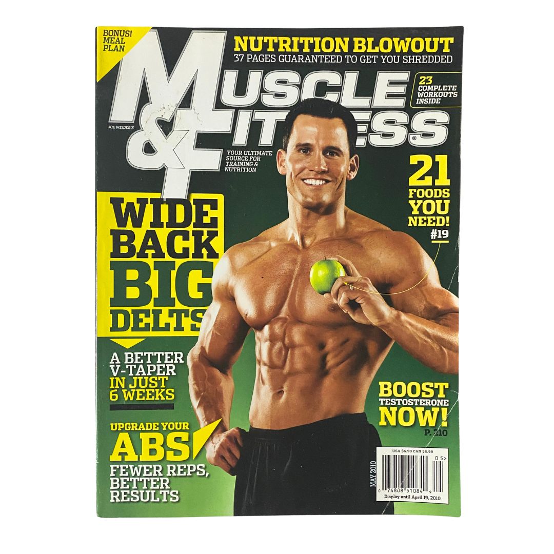 Muscle & Fitness Magazine May 2010 featuring cover model Brian Wiefering, showcasing fitness tips and bodybuilding insights, in excellent condition.