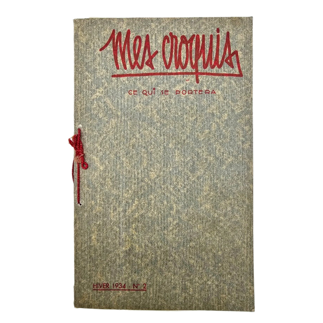 Cover of Croquis Elegants: Ce Qui Se Portera Hiver 1934 No. 2 Brochure showcasing vintage design and typography.